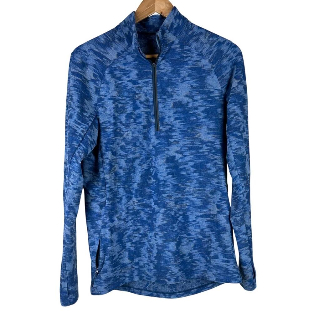 Lululemon Surge Warm 1/2 Zip Data Rush Mineral Blue Men's Size Medium EUC
